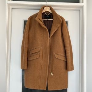 COCOON COAT IN ITALIAN STADIUM-CLOTH WOOL in Heather Acorn, Size 2